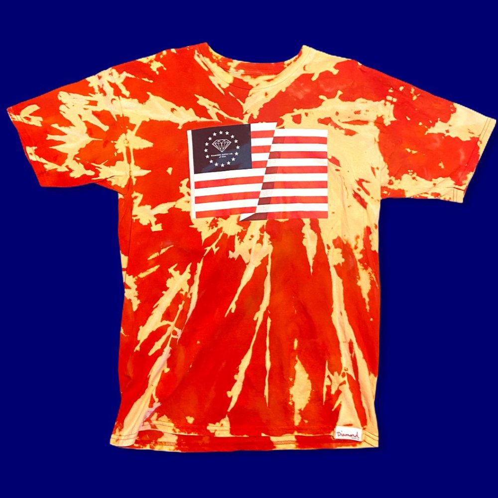 Diamond Supply Co American Flag Wash Tee